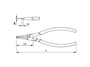 Ceta Form 140 mm İç Segman Pensesi Düz Uçlu-Yaysız E67-44-0140