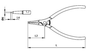 Ceta Form 225 mm Dış Segman Pensesi Düz Uçlu-Yaylı E65-44-0225