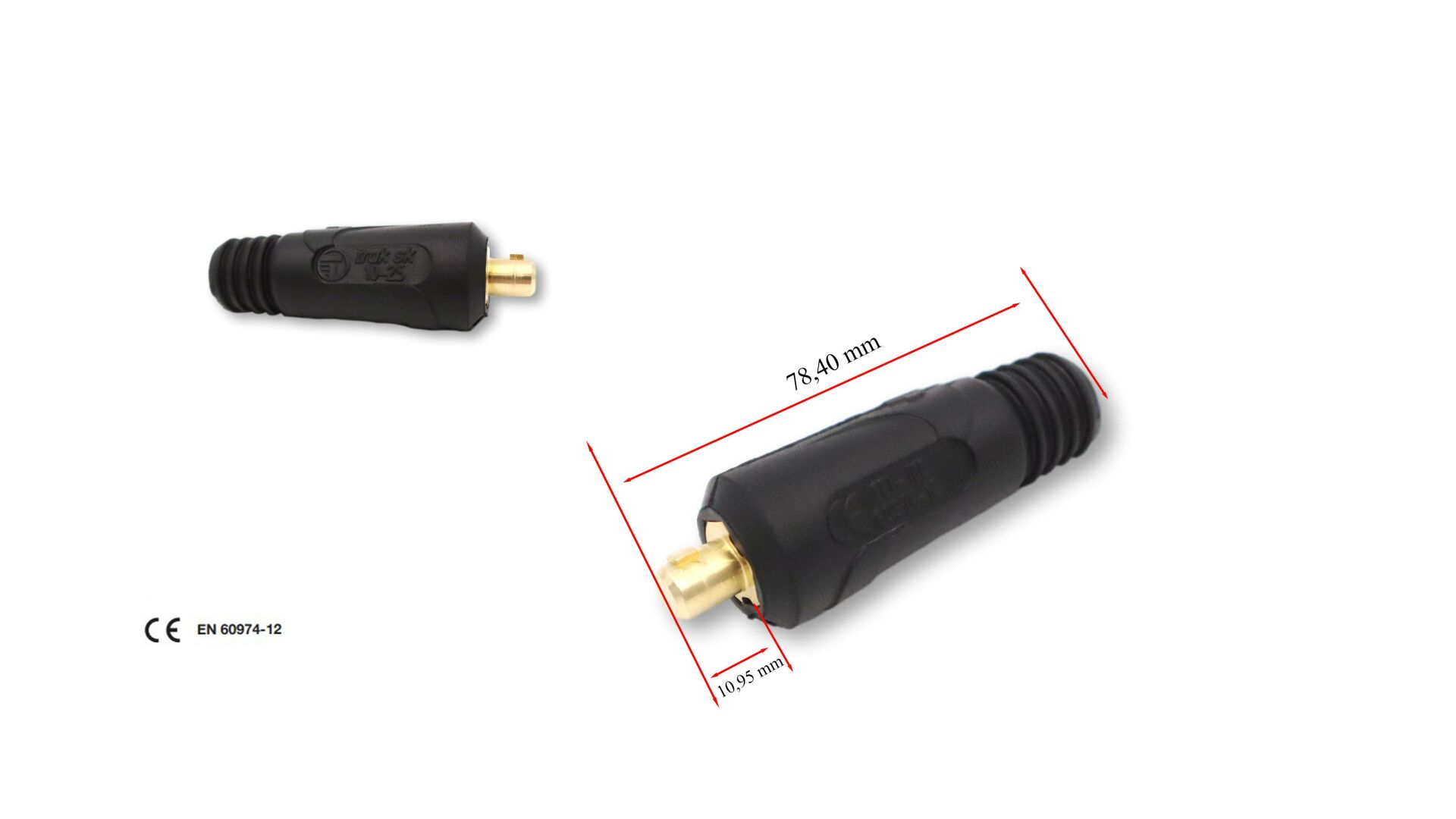 CX0020 10-25 mm² Kaynak Kablo Soketi Kauçuk Erkek Trafimet İtalyan