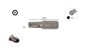 Ceta Form T27 x 25 mm Delikli Torx Bits Uç CB/810T