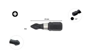 Ceta Form PZ1 x 25 mm Darbeli Yıldız Bits Uç  CB/351TM