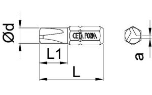 Ceta Form TRI-WING TW 1 x 25 mm Bits Uç CB/871