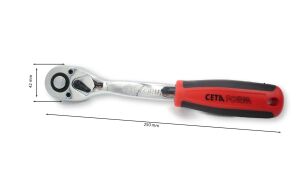 Ceta Form C21-14N 1/2'' Düğmeli Cırcır Kolu 42-250 mm (Açılı Gövde)