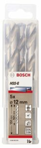 Bosch HSS-G 12 mm 5'li Taşlanmış Metal Matkap Ucu 2608595081