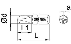 Ceta Form Torq-Set Uçlu 1/4'' x 25 mm Bits CB/869
