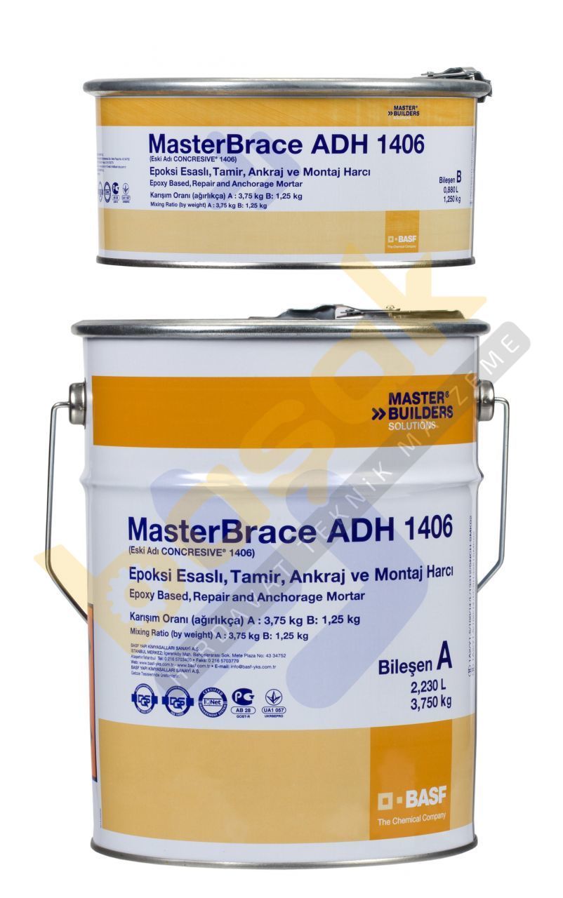 BASF MasterBrace ADH 1406 Epoksi Esaslı Montaj Harcı 5kg Set
