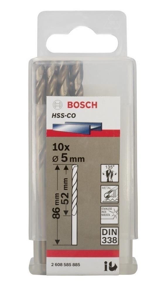 Bosch HSS 5 mm 10'lu Kobaltlı Matkap Ucu 2608585885