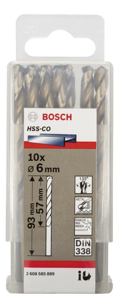 Bosch HSS-Co 6 mm 10'lu Kobaltlı Matkap Ucu 2608585889