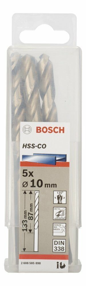 Bosch HSS-C0 10 mm 5'li Kobaltlı Matkap Ucu 2608585898