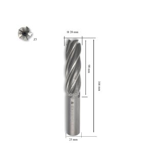 MTE 28 mm Uzun Parmak Freze Hss-Co5 DIN 844/B-N