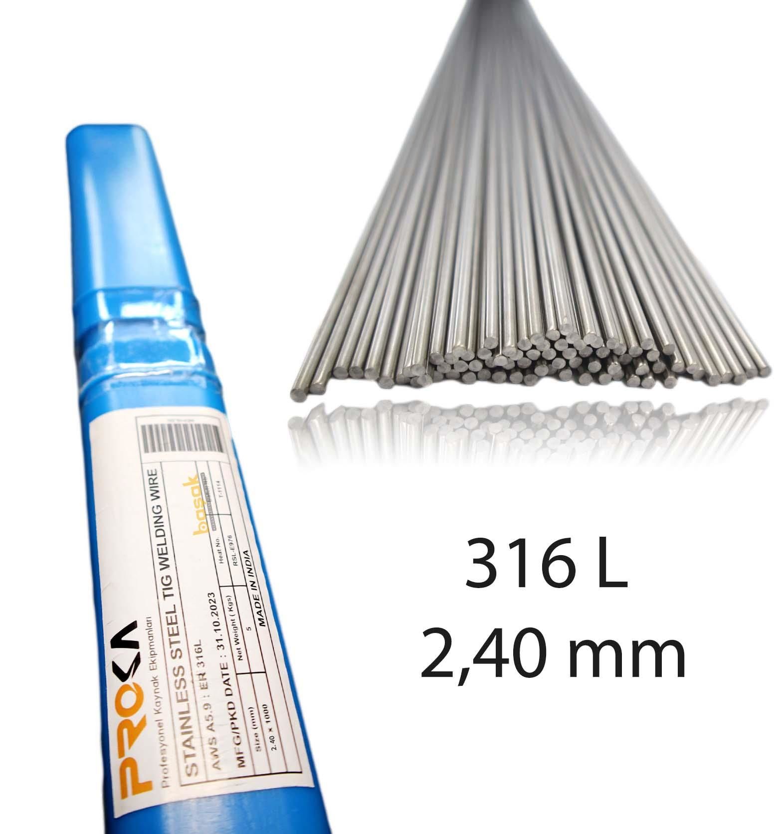 Proka ER 316L 2,4 mm Tig-Argon Paslanmaz Kaynak Teli 5 kg