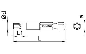 Ceta Form T9 x 50 mm Torx Bits Uç CB/823