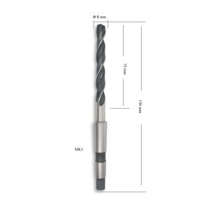 MTE 8,0 mm Mors Konik Saplı Matkap Ucu HSS (DIN 345)