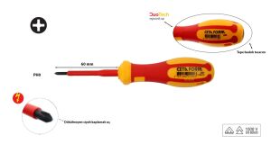 Ceta Form  PH00 x 60 mm 1000 volt VDE izoleli Yıldız Tornavida G02-000-060