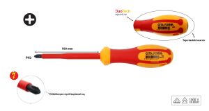 Ceta Form  PH2 x 100 mm 1000 volt VDE izoleli Yıldız Tornavida G02-002-100