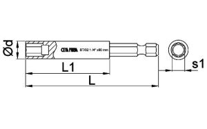 Ceta Form 1/4'' x 60 mm Manyetik Bits Tutucu CETA/BT/02