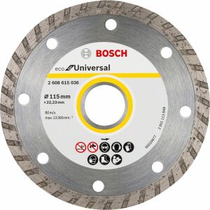 Bosch Eco Turbo 115mm (10'lu paket) Elmas Testere Yapı Malzemeleri İçin 2608615045