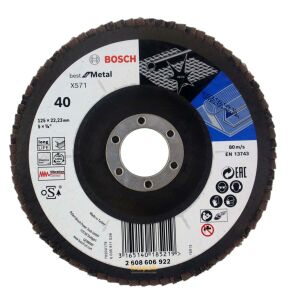 Bosch 125 mm 40 Kum X571 Best Inox-Metal Flap Disk 2608606922