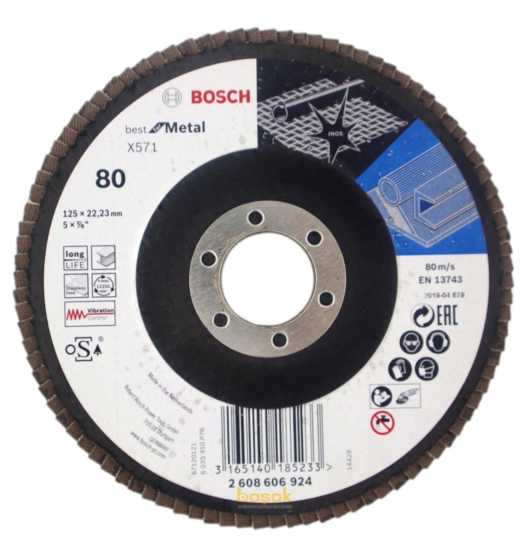 Bosch 125 mm 80 Kum X571 Best İnox-Metal Flap Disk 2608606924