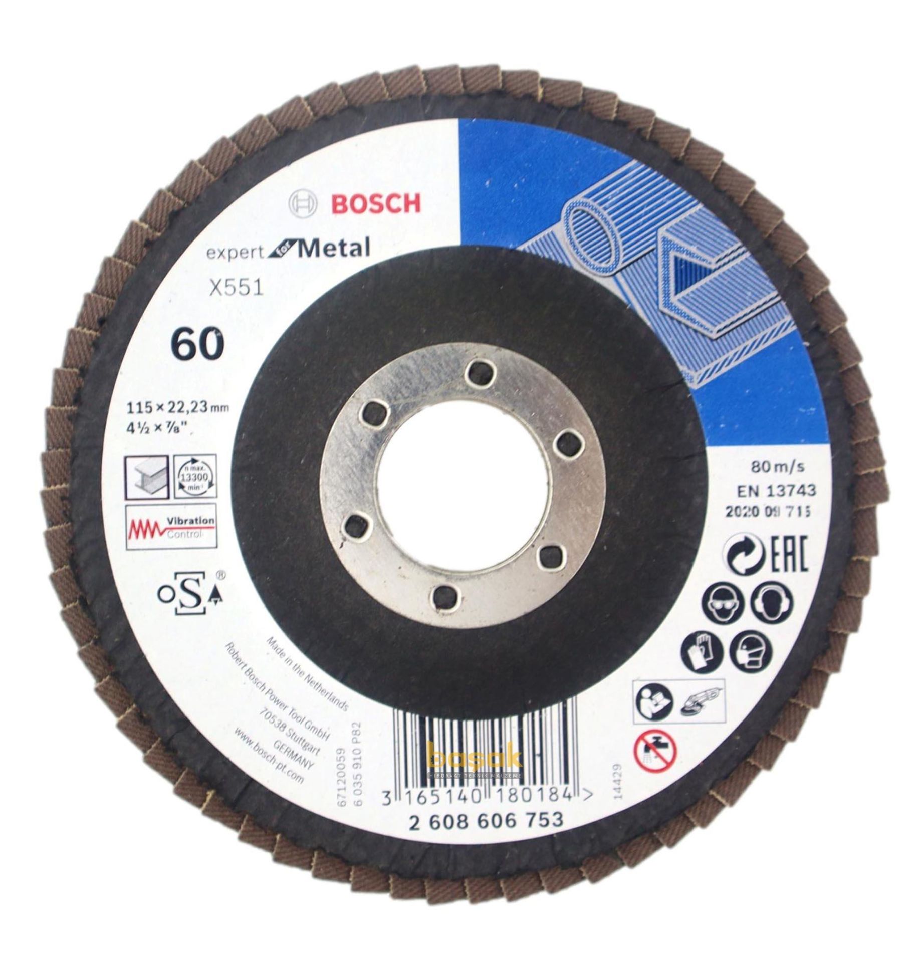 Bosch 115 mm 60 Kum X551 Expert İnox-Metal Flap Disk 2608606753