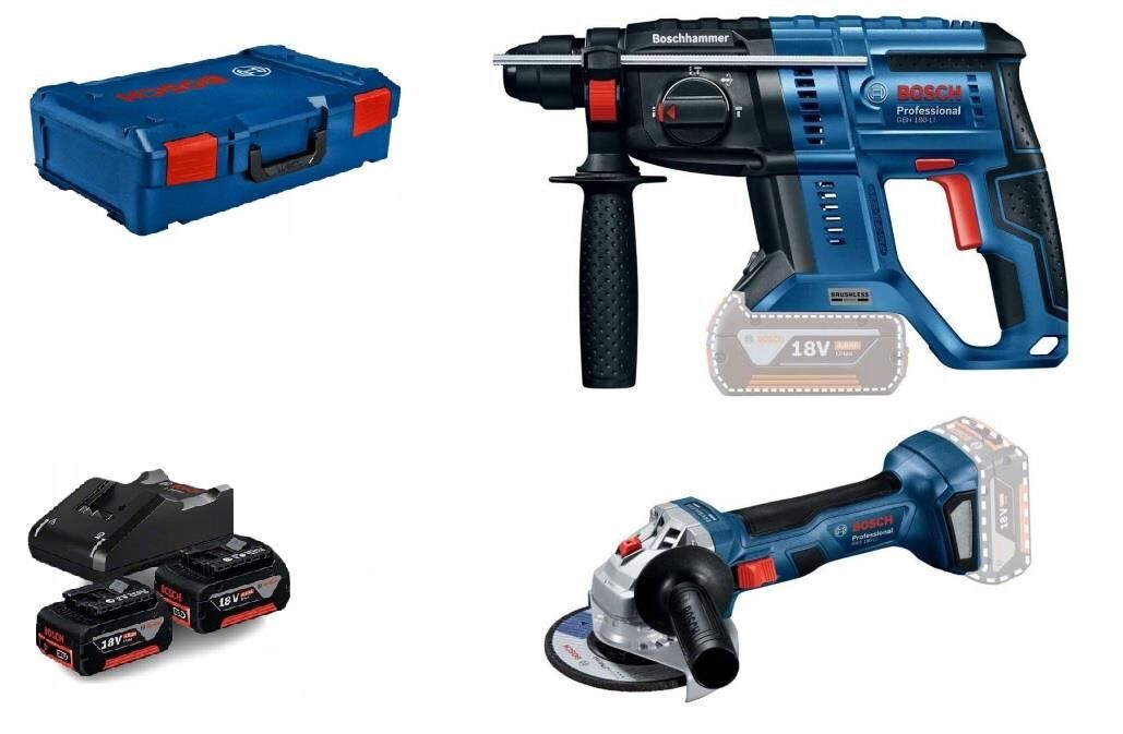 Bosch GBH 180 + GWS 180 LI 4Ah Çift Akülü 2'li set