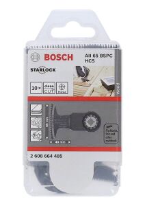 Bosch Starlock - AII 65 BSPC - HCS Sert Ahşap İçin Daldırmalı Testere Bıçağı 10'lu 2608664485