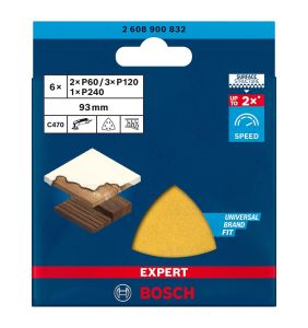 Bosch Expert 93x93 mm Üçgen Zımpara Kağıdı Seti 6'lı 2608900832