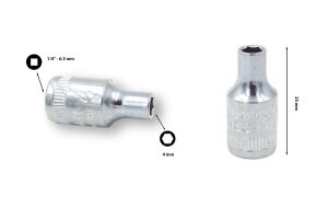 Ceta Form ¼” 4 mm 6 Köşe Lokma Anahtar C02-H040