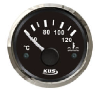 HARARET GÖSTERGESİ 12V/24V Siyah 52 mm