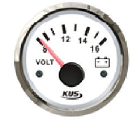 VOLTMETRE  GÖSTERGESİ 12V  Beyaz 52 mm