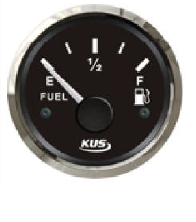 YAKIT GÖSTERGESİ 12V/24V SİYAH 52 mm
