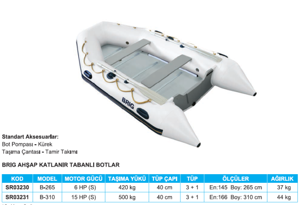 AHŞAP KATLANIR TABANLI BOT-B 265