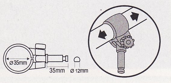 Kürek İçin,Metal Pinli, Çap:35 mm Gri