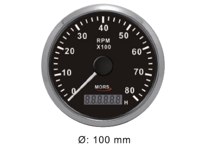 DEVİR GÖSTERGESİ 8000 RPM 12/24 V SİYAH