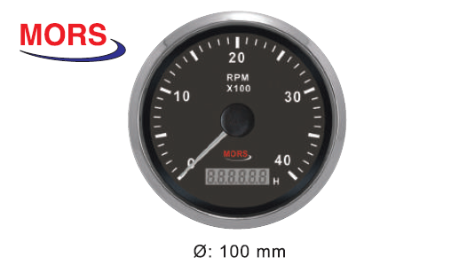 DEVİR GÖSTERGESİ 6000 RPM 12/24 V SİYAH