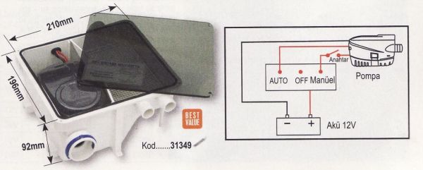 Duş Boşaltma Sistemi LSU 600 - 12V