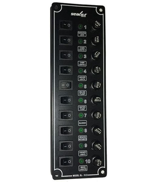 10 ANAHTARLI İZOLELİ DİKEY SWITCH PANEL 80x250 MM