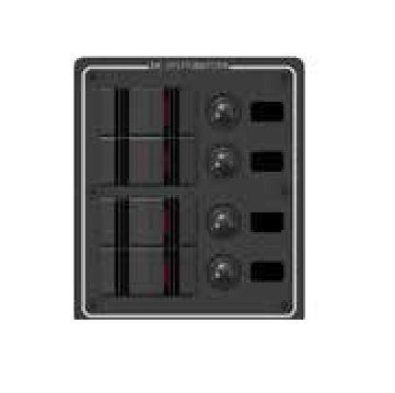 SWITCH PANEL 4'LÜ ALUMİNYUM DİK 114X133 MM