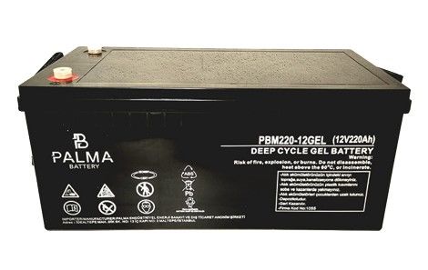 Palma Jel Akü 220 Amp E: 239 B: 522 Y: 217 mm 60 Kg