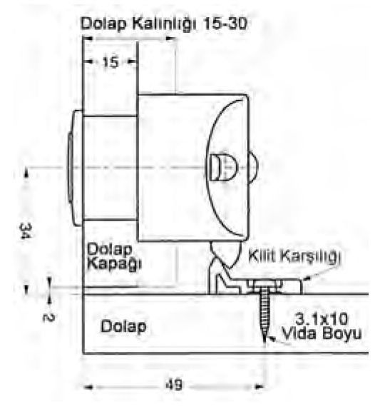 Dolap Kulbu Basmalı Krom