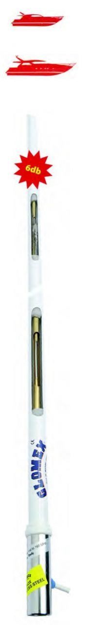 Glomex VHF Telsiz Anteni RA 1225 Fiber Glas / 2.4 Mt.