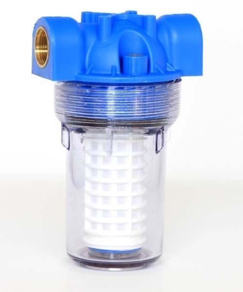 Aquafer 5'' Yıkanabilir Paslanmaz Mazot Süzme Filtresi 3/4 inc 100 Mikron Filtre Kabı