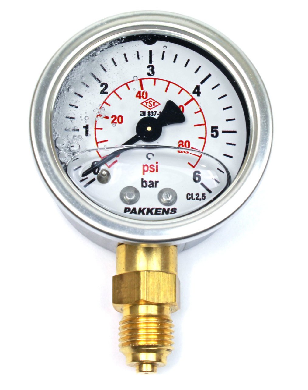 Pakkens 0-6 Bar 50 mm Alttan Bağlantılı Gliserinli Manometre G 1/4 inç