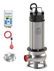 Sumak SDTV 30/2 İNOX Komple Paslanmaz Vortex Çarklı Foseptik Dalgıç Pompa 380 Volt 3 Hp 16.5 Mss