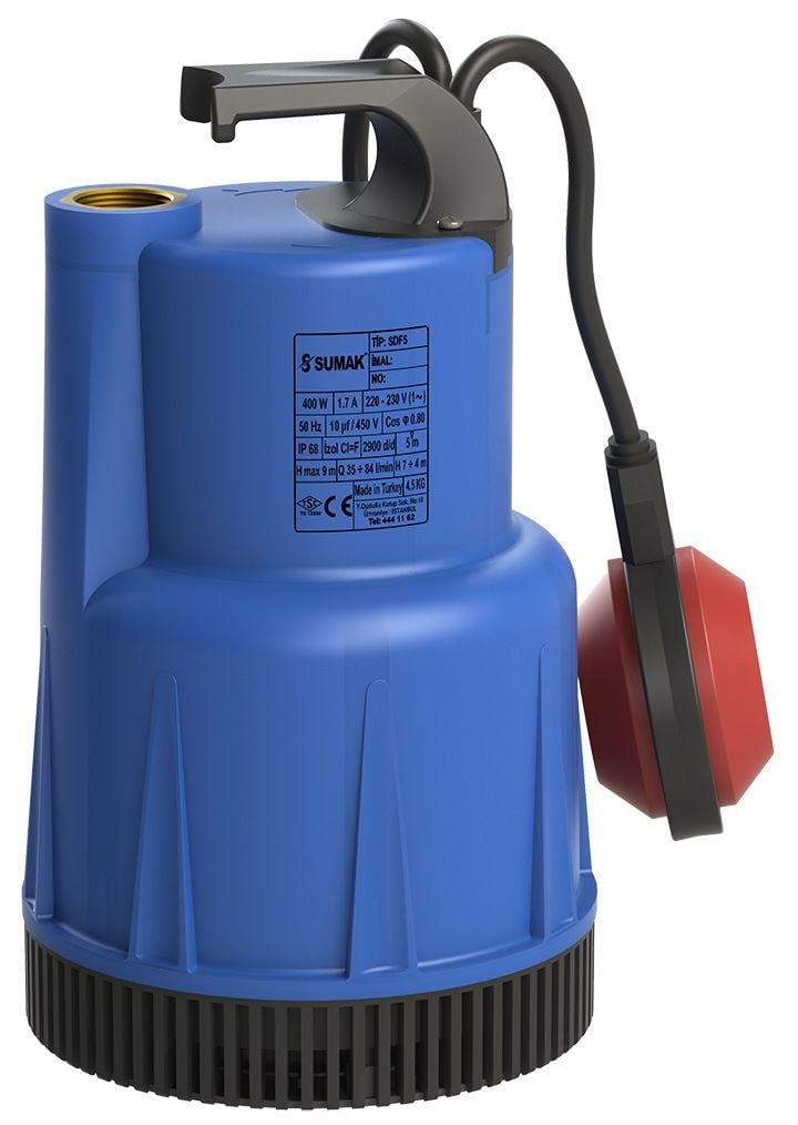 Sumak SDF 300 Drenaj Dalgıç Pompa Monofaze (220V) 0.33 Hp