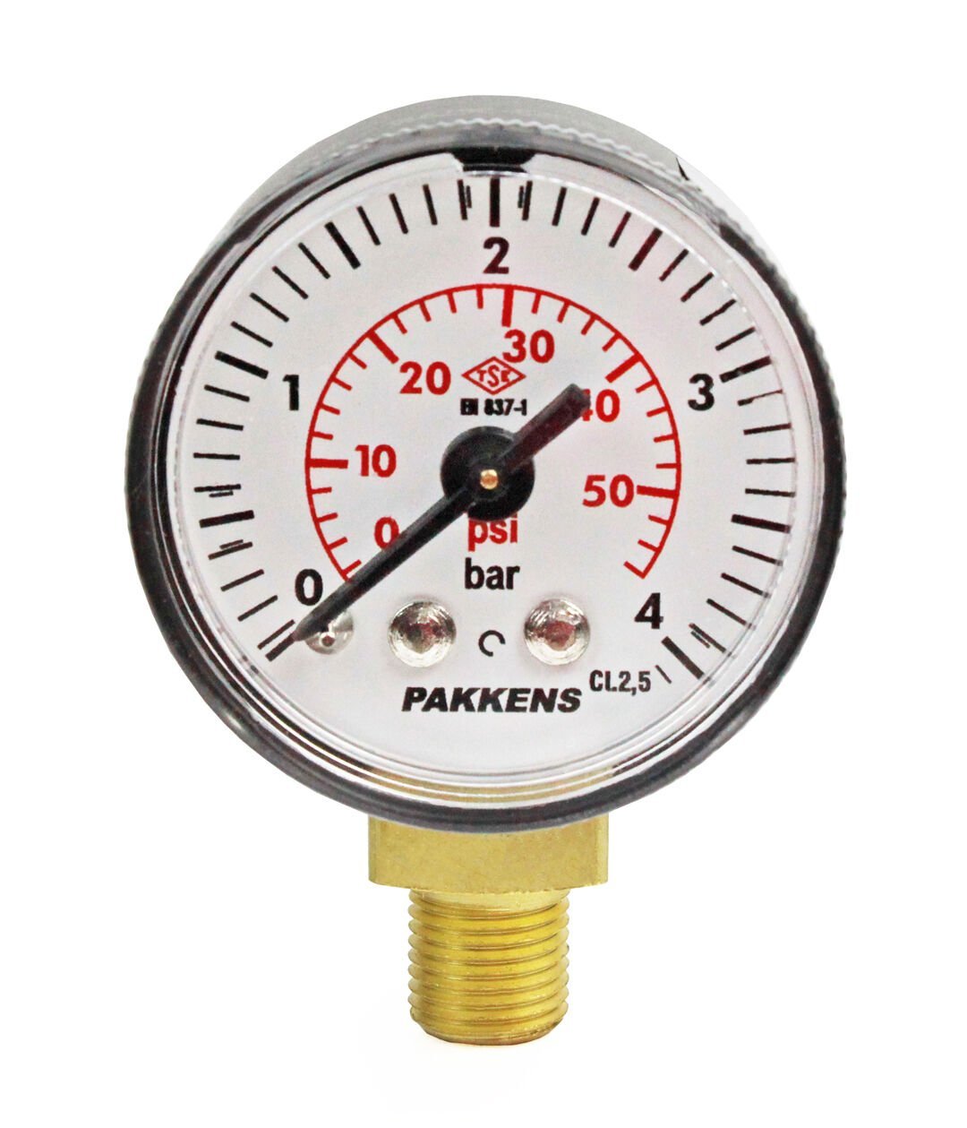 Pakkens 0-4 Bar 40 mm Alttan Bağlantılı Kuru Manometre G 1/8 inç