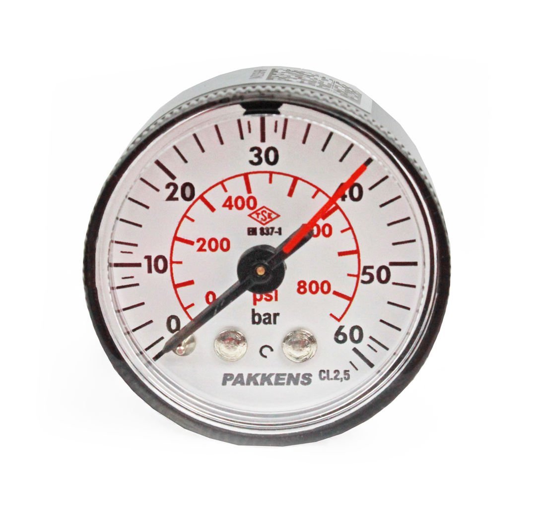 Pakkens 0-60 Bar 40 mm Arkadan Bağlantılı Kuru Manometre G 1/8 inç