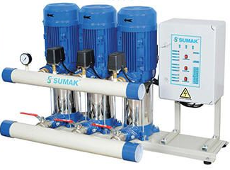 Sumak SHT6 C 180/10 Düşey Milli Kademeli Üç Pompalı Hidrofor 8 KAT 48 DAİRE
