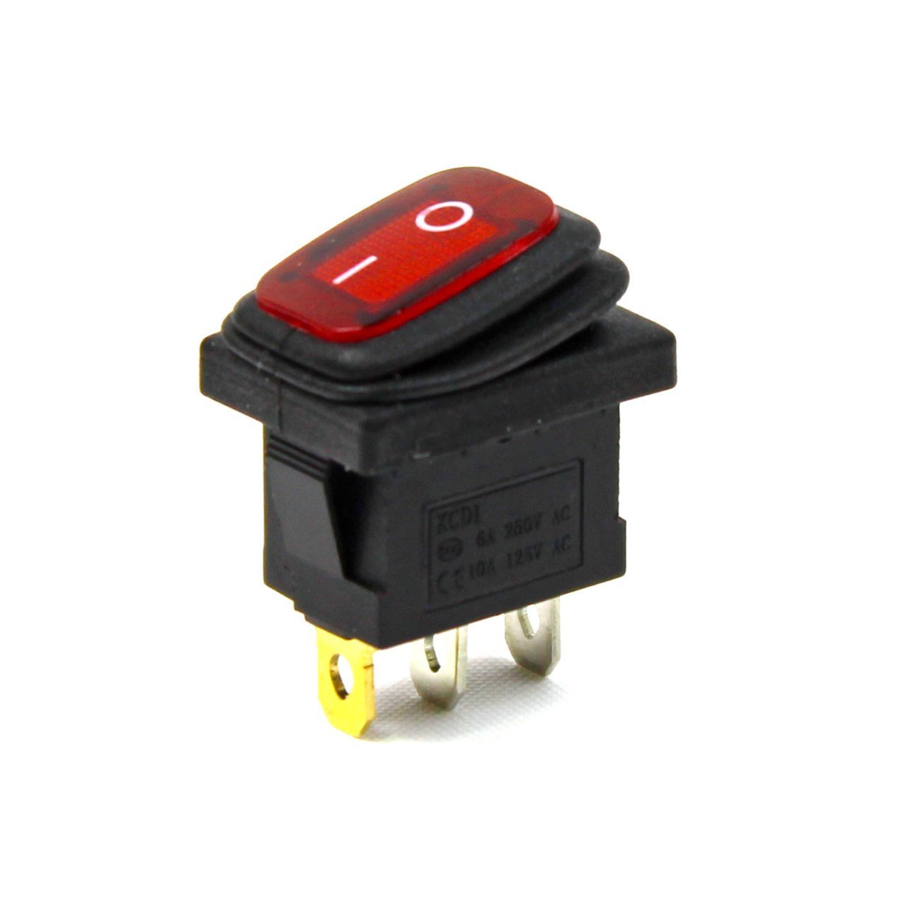 Körüklü Işıklı Anahtar Kırmızı, ON-OFF 3 Pin - Düğme Buton Switch