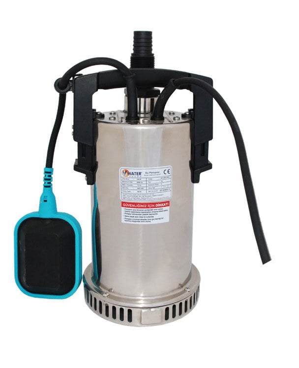 Water Sound QSB-2JH-550 Paslanmaz Gövdeli Drenaj Dalgıç Pompa, Şamandıralı 8 mss 9 m³/h